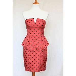 Ali Ro Strapless Peplum Dress